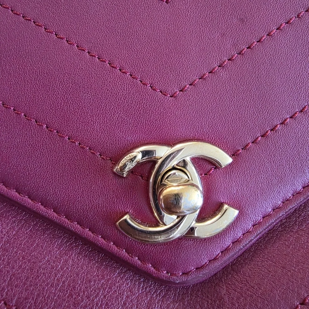 Chanel Burgundy Leather Crossbody Bag